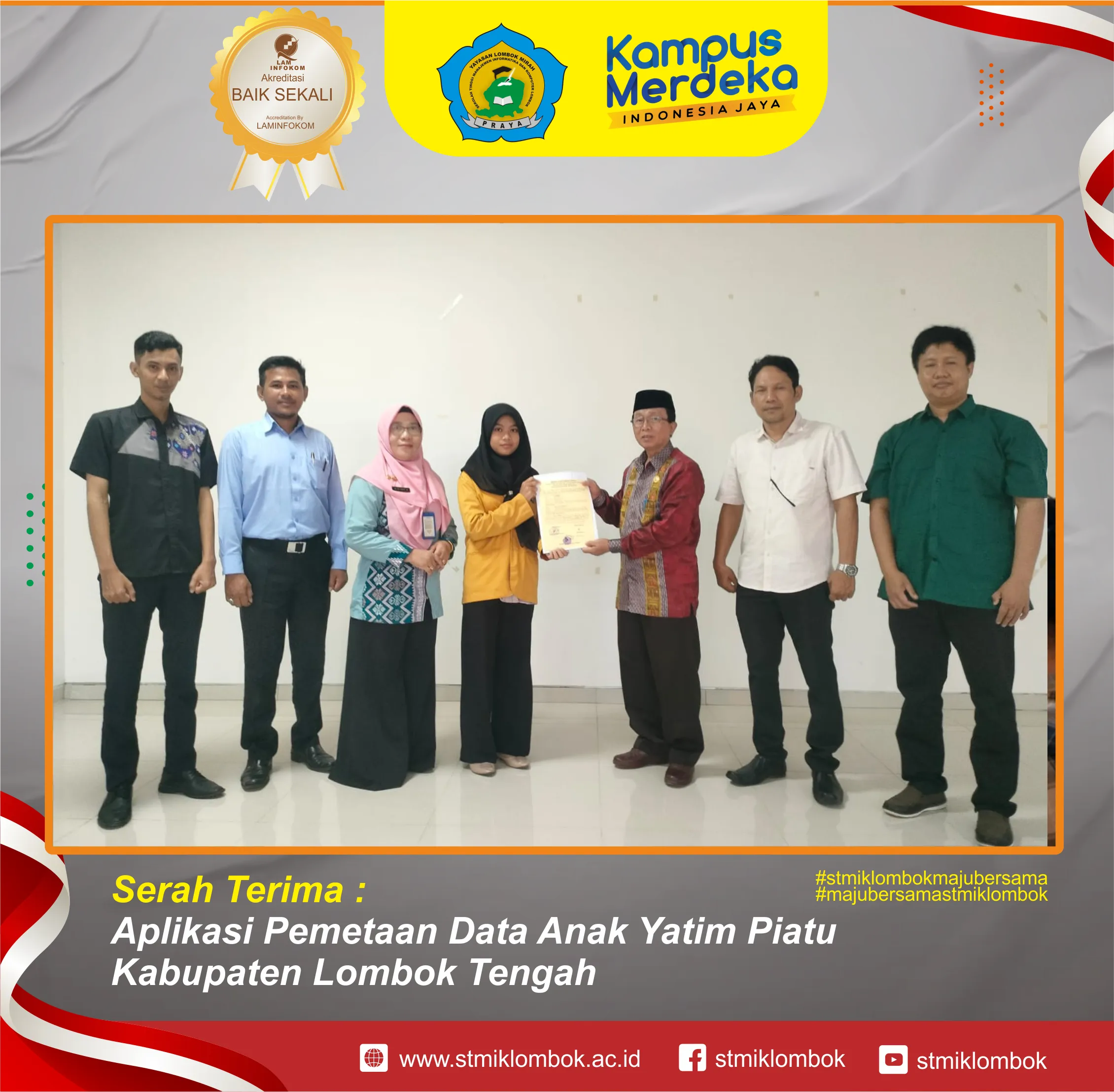 Serah Terima Aplikasi Pemetaan Data Anak Yatim Piatu Kabupaten Lombok Tengah