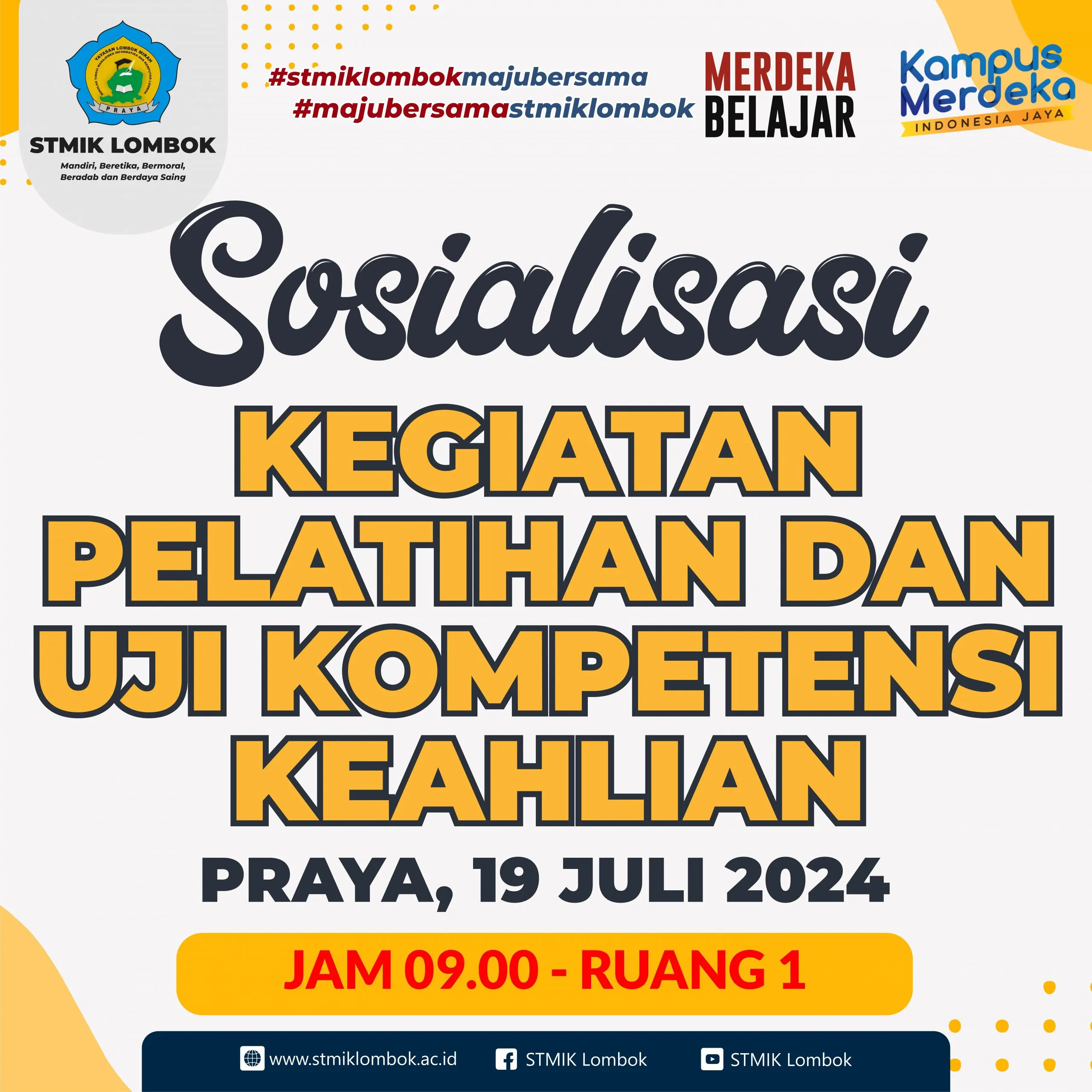 Pelaksanaan Sosialisasi  Pelatihan dan Uji Kompetensi Keahlian (UKK)  Sekaligus Sosialisasi  Sistem Data Center Kegiatan Kemahasiswaan https://traningcenter.stmiklombok.ac.id/